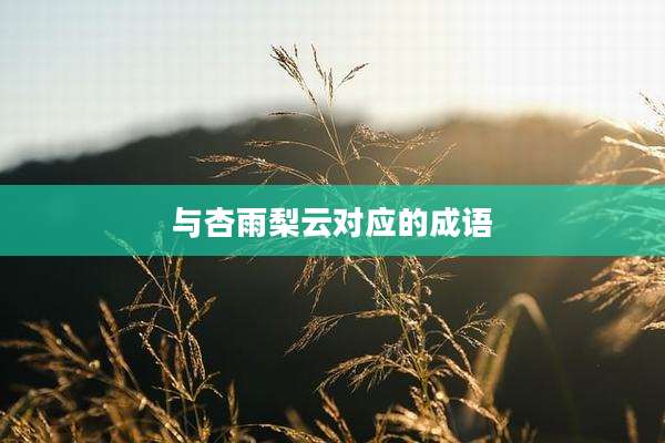 与杏雨梨云对应的成语