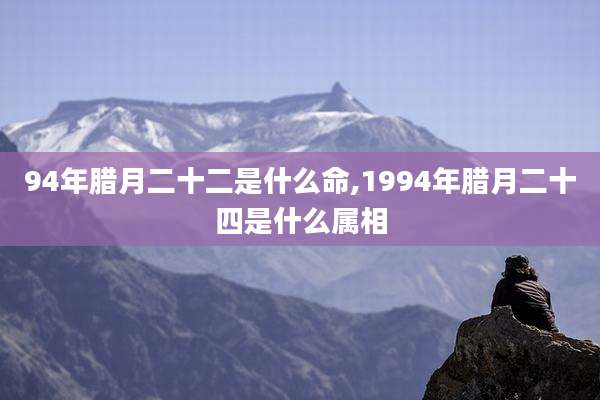 94年腊月二十二是什么命,1994年腊月二十四是什么属相