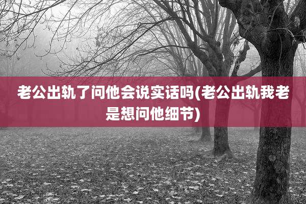 老公出轨了问他会说实话吗(老公出轨我老是想问他细节)