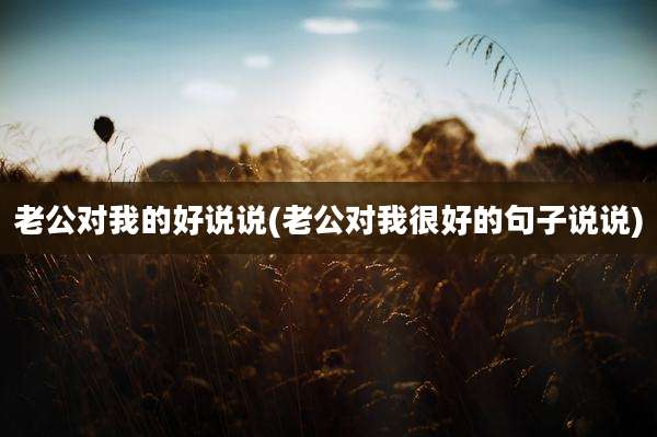 老公对我的好说说(老公对我很好的句子说说)