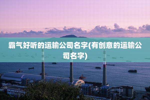 霸气好听的运输公司名字(有创意的运输公司名字)