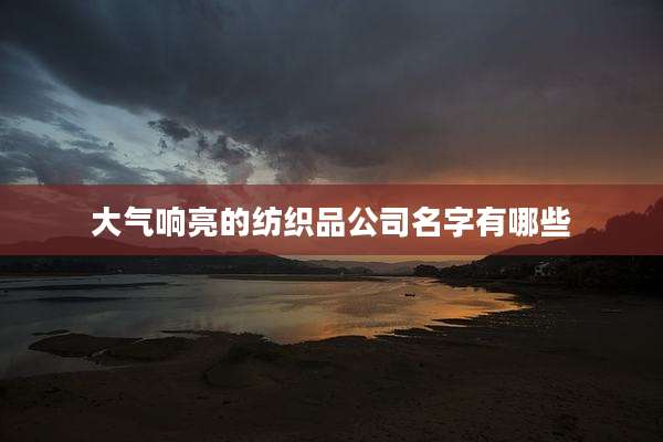 大气响亮的纺织品公司名字有哪些