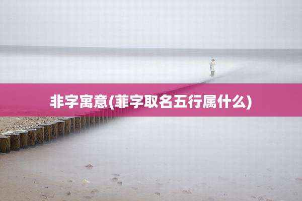 非字寓意(菲字取名五行属什么)