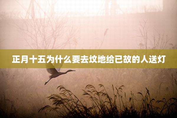 正月十五为什么要去坟地给已故的人送灯