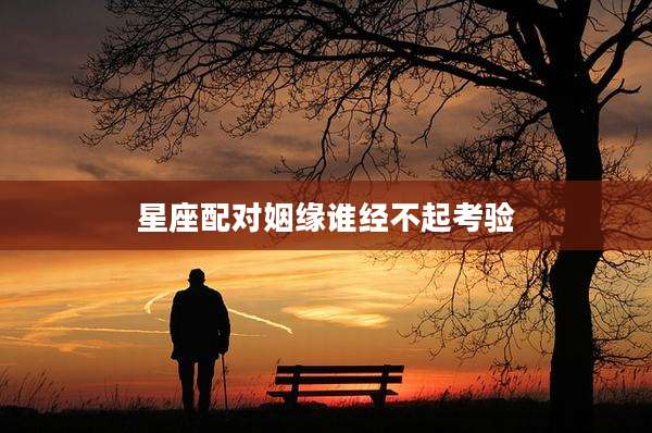 星座配对姻缘谁经不起考验