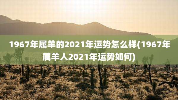 1967年属羊的2021年运势怎么样(1967年属羊人2021年运势如何)