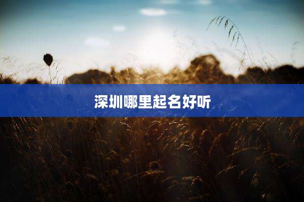 深圳哪里起名好听