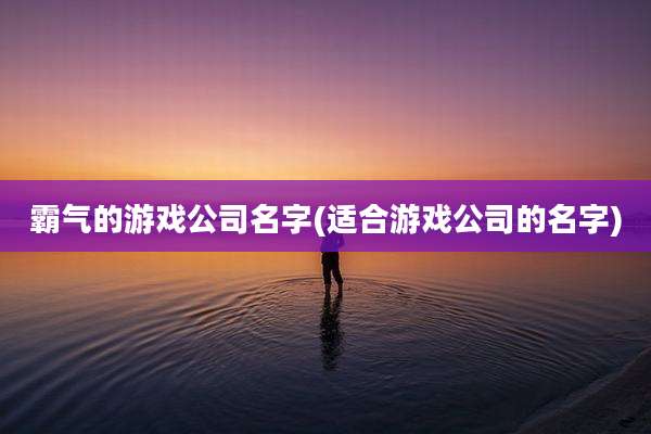 霸气的游戏公司名字(适合游戏公司的名字)
