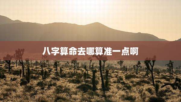 八字算命去哪算准一点啊