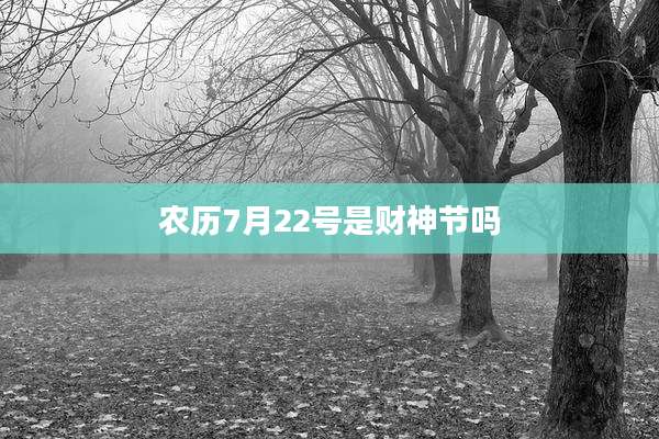 农历7月22号是财神节吗