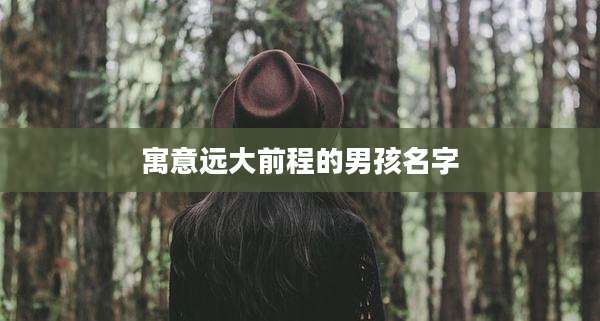 寓意远大前程的男孩名字