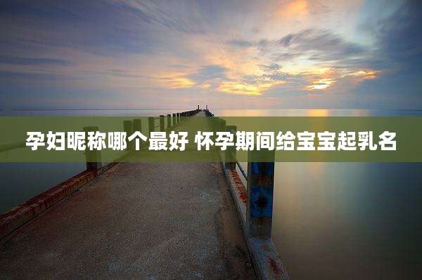 孕妇昵称哪个最好 怀孕期间给宝宝起乳名