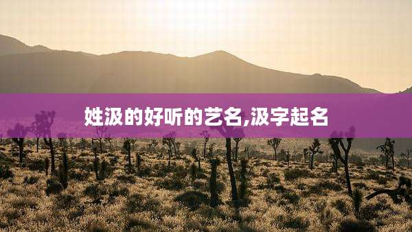 姓汲的好听的艺名,汲字起名