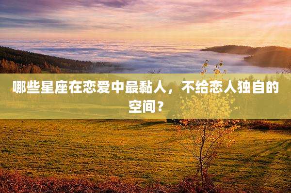 哪些星座在恋爱中最黏人，不给恋人独自的空间？