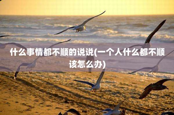 什么事情都不顺的说说(一个人什么都不顺该怎么办)