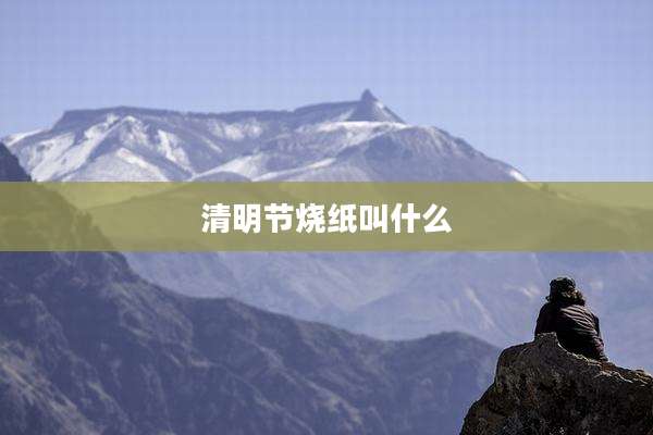 清明节烧纸叫什么
