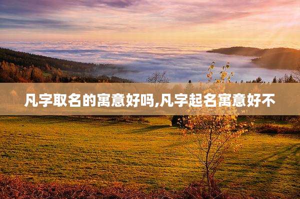 凡字取名的寓意好吗,凡字起名寓意好不