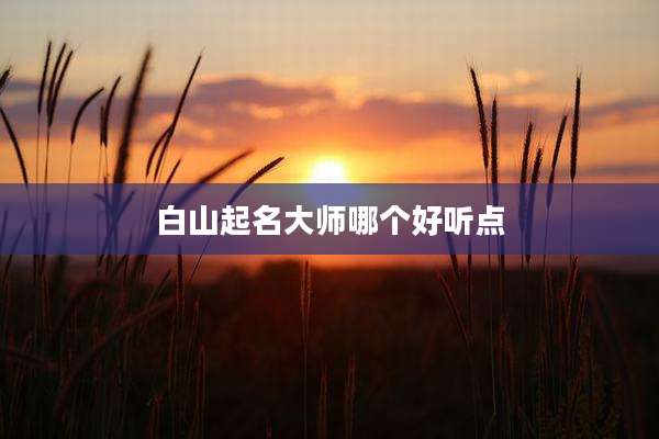 白山起名大师哪个好听点