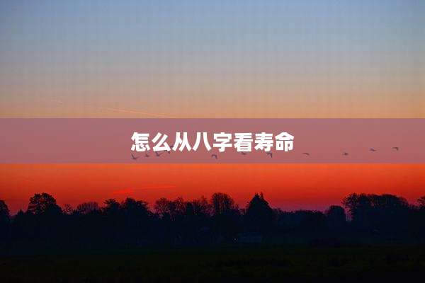 怎么从八字看寿命
