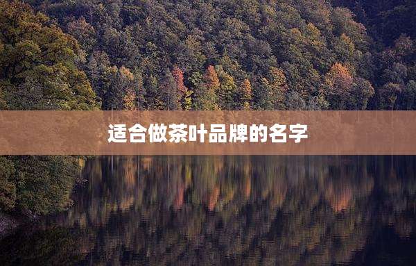适合做茶叶品牌的名字