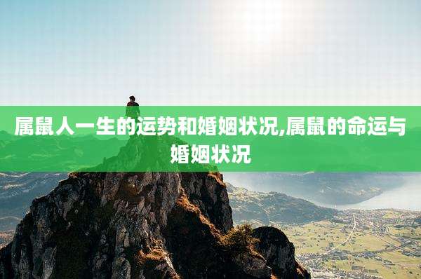 属鼠人一生的运势和婚姻状况,属鼠的命运与婚姻状况