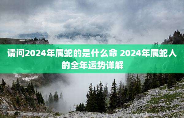 请问2024年属蛇的是什么命 2024年属蛇人的全年运势详解