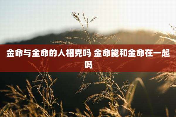 金命与金命的人相克吗 金命能和金命在一起吗