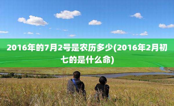 2016年的7月2号是农历多少(2016年2月初七的是什么命)