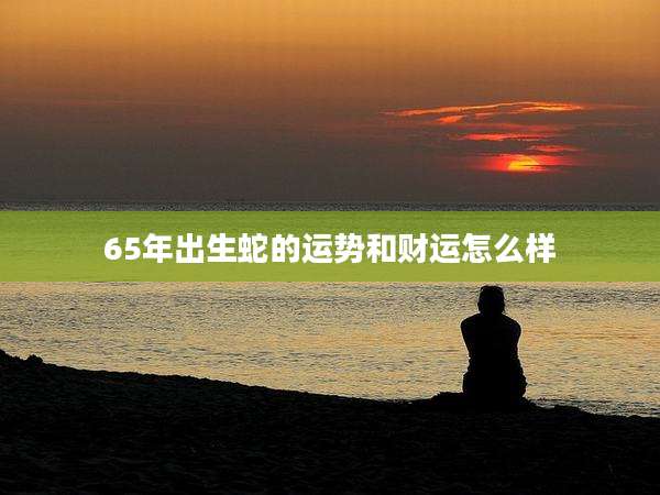 65年出生蛇的运势和财运怎么样