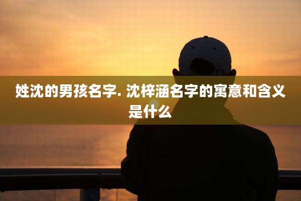 姓沈的男孩名字. 沈梓涵名字的寓意和含义是什么