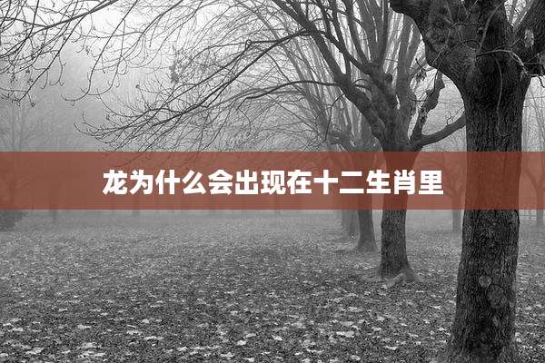 龙为什么会出现在十二生肖里