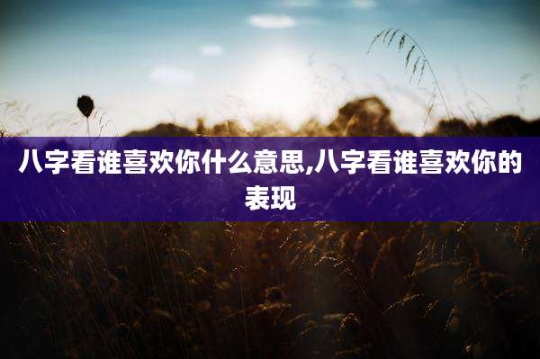 八字看谁喜欢你什么意思,八字看谁喜欢你的表现