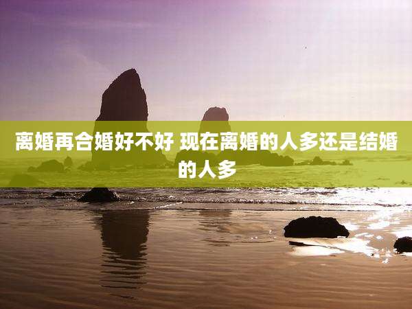 离婚再合婚好不好 现在离婚的人多还是结婚的人多