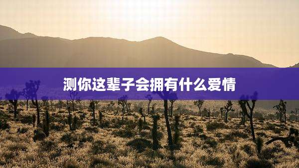 测你这辈子会拥有什么爱情