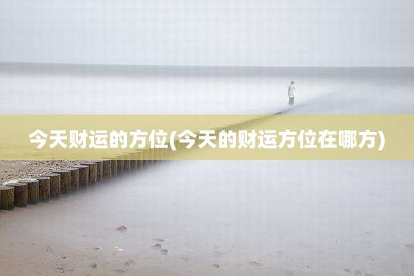 今天财运的方位(今天的财运方位在哪方)