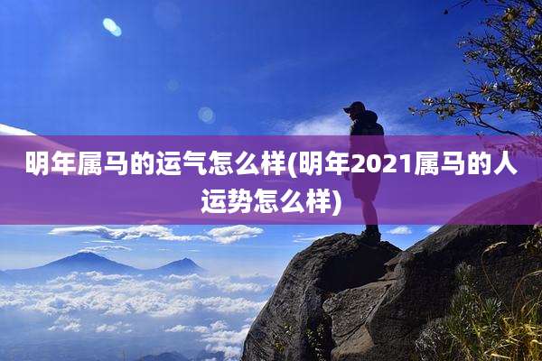 明年属马的运气怎么样(明年2021属马的人运势怎么样)