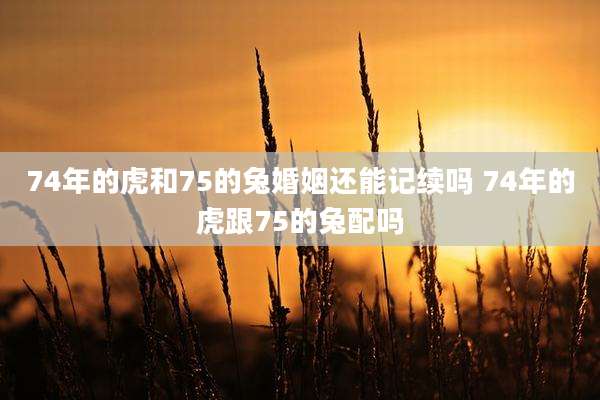 74年的虎和75的兔婚姻还能记续吗 74年的虎跟75的兔配吗