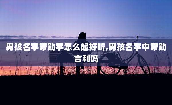 男孩名字带勋字怎么起好听,男孩名字中带勋吉利吗