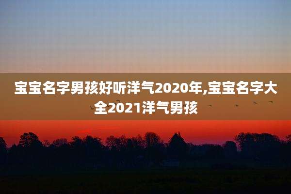 宝宝名字男孩好听洋气2020年,宝宝名字大全2021洋气男孩