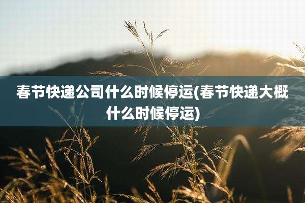 春节快递公司什么时候停运(春节快递大概什么时候停运)