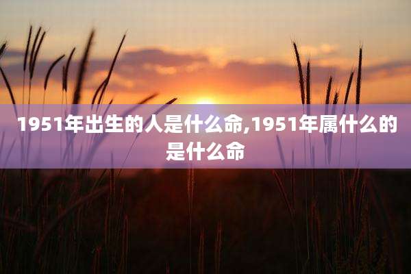 1951年出生的人是什么命,1951年属什么的是什么命
