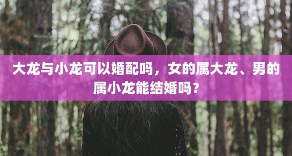 大龙与小龙可以婚配吗，女的属大龙、男的属小龙能结婚吗？