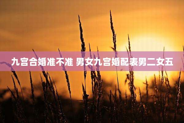 九宫合婚准不准 男女九宫婚配表男二女五
