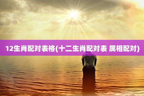 12生肖配对表格(十二生肖配对表 属相配对)