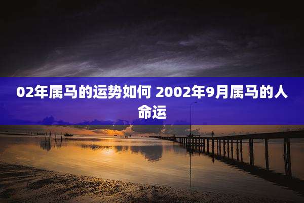 02年属马的运势如何 2002年9月属马的人命运