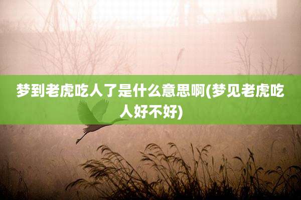梦到老虎吃人了是什么意思啊(梦见老虎吃人好不好)