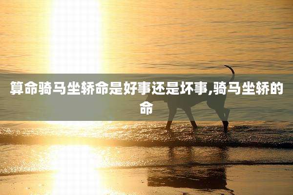算命骑马坐轿命是好事还是坏事,骑马坐轿的命