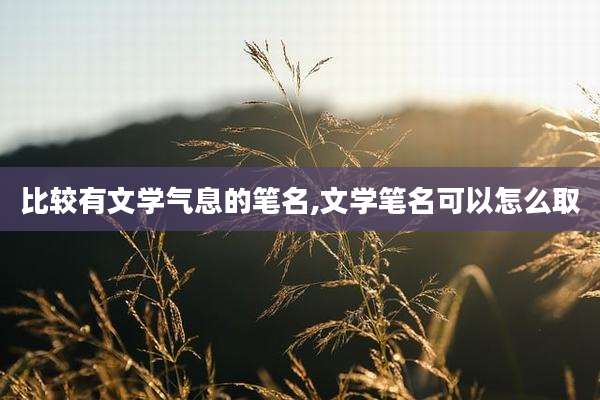 比较有文学气息的笔名,文学笔名可以怎么取