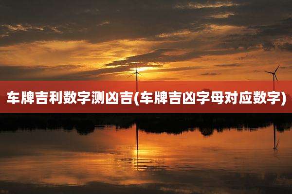 车牌吉利数字测凶吉(车牌吉凶字母对应数字)