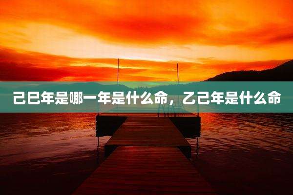 己巳年是哪一年是什么命，乙己年是什么命